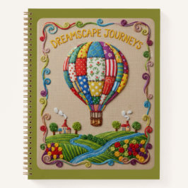 Dreamscape Journeys Stickerei-Heißluftballon Notizblock