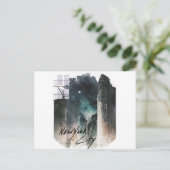 Dreamscape New York, gemalte City Lights Postkarte (Stehend Vorderseite)