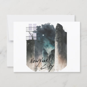 Dreamscape New York, gemalte City Lights Postkarte