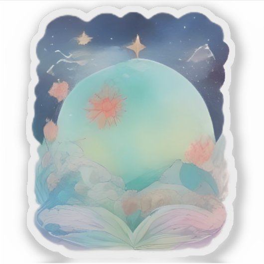 Dreamscape Open Book Universum Aufkleber (Vorderseite)