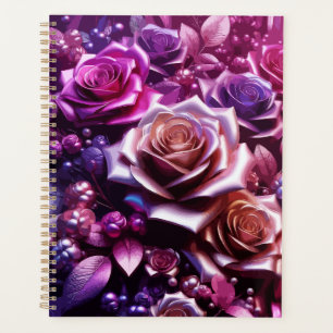 Dreamscape-Rose Leuchtblumen-Typografie Planer
