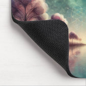 Dreamscape Swirling Bäume kosmische Reflektionen Mousepad (Ecke)