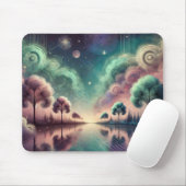 Dreamscape Swirling Bäume kosmische Reflektionen Mousepad (Mit Mouse)