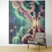 Dreamscape Swirling Bäume kosmische Reflektionen Wandteppich (Beispiel)