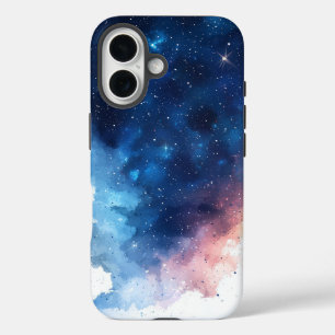 Dreamscape Wasserfarben Galaxie Handy Fall iPhone 16 Hülle