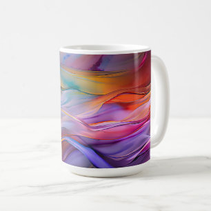 "Dreamscape Waves" Zeitgenössische Abstrakte Kunst Kaffeetasse