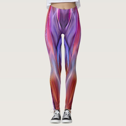"Dreamscape Waves" Zeitgenössische Abstrakte Kunst Leggings (Vorderseite)