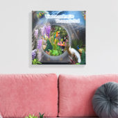 Dreamscape Wisteria Blume & Peacock Themen Leinwanddruck (Insitu (Wohnzimmer))