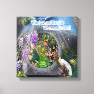 Dreamscape Wisteria Blume & Peacock Themen Leinwanddruck