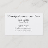 dreamscapes visitenkarte (Rückseite)