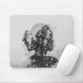 Dreamtech_Inc.: Minimalistisches Schwarz-Weiß-Mous Mousepad (Mit Mouse)