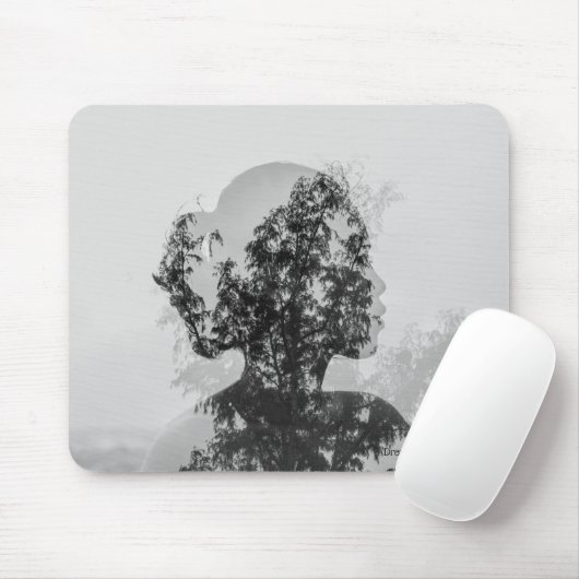 Dreamtech_Inc.: Minimalistisches Schwarz-Weiß-Mous Mousepad (Mit Mouse)