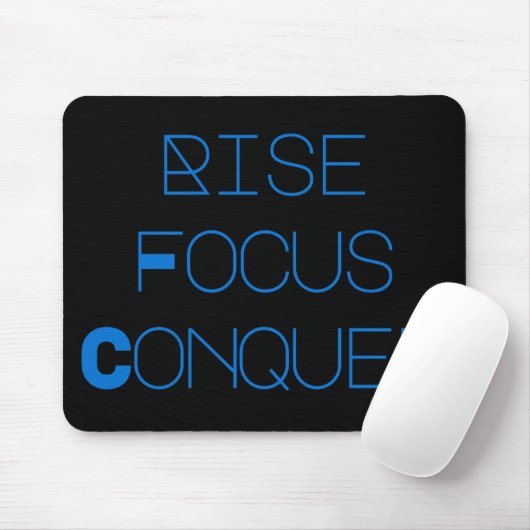 Dreamtech_Inc: Rise, Focus, Conquer Desk Mats Mousepad (Mit Mouse)
