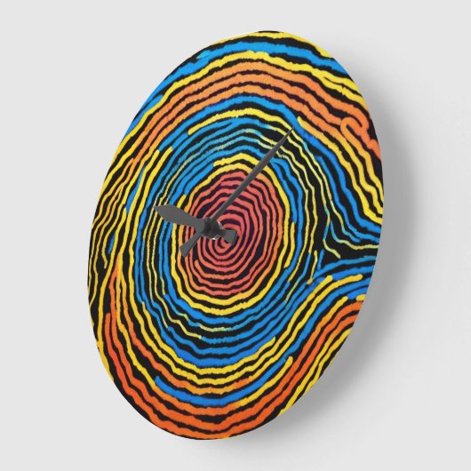 Dreamtime Australian Aboriginal Design #2 Große Wanduhr (Winkel)