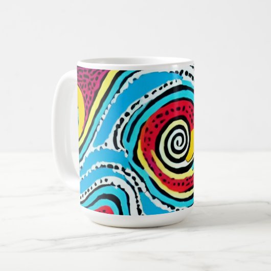 Dreamtime Australian Aboriginal Design #2 Kaffeetasse (Vorderseite Links)
