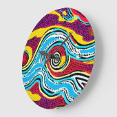 Dreamtime Australian Aboriginal Design #4 Große Wanduhr (Winkel)