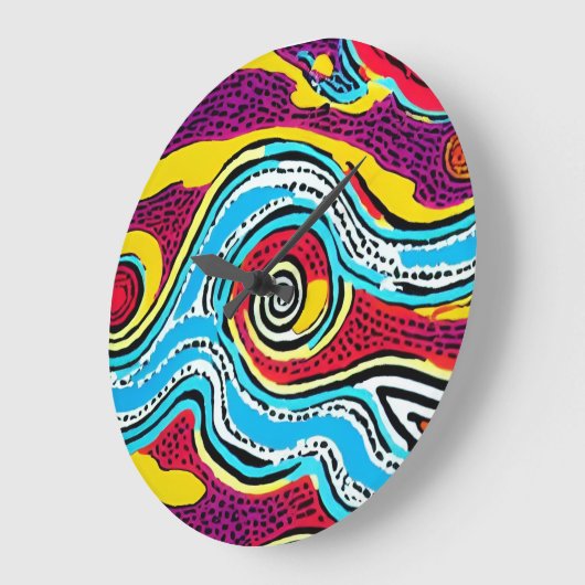 Dreamtime Australian Aboriginal Design #4 Große Wanduhr (Winkel)