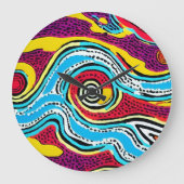 Dreamtime Australian Aboriginal Design #4 Große Wanduhr (Vorderseite)