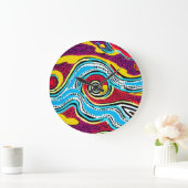 Dreamtime Australian Aboriginal Design #4 Große Wanduhr (Zuhause)