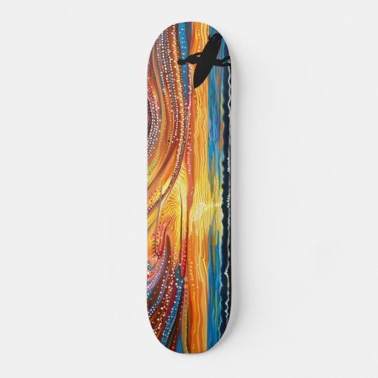 Dreamtime Surf - Limited Edition Aborigine Dot Ar Skateboard (Vorderseite)