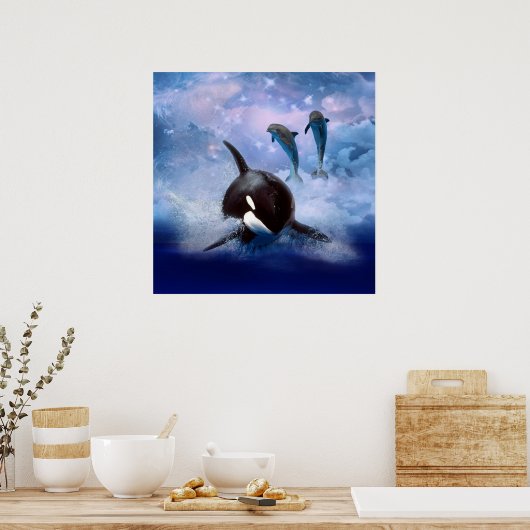 Dreamwal und Delphine Poster (Küche)