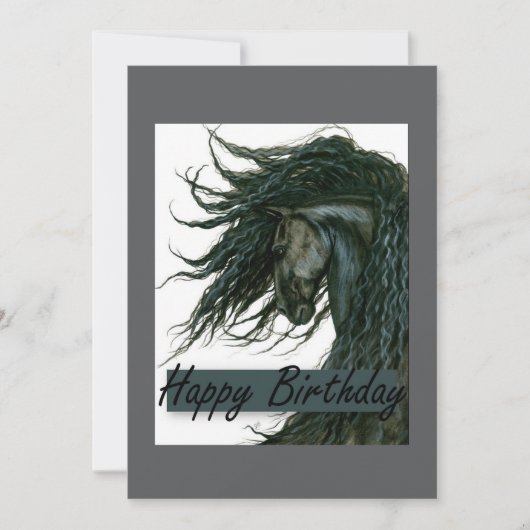 DreamWalker Friesian Horse Birthday by Bihrle Karte (Vorderseite)