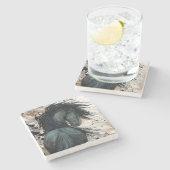 DreamWalker friesisches Pferd durch Bihrle Steinuntersetzer (Seitenansicht)