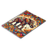 Dreamwave-Elefant – Retro-Safari-Kunst Notizblock (Linke Seite)