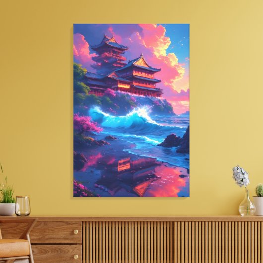 Dreamwave-Pagode am Meer Leinwanddruck (Insitu (Wohnzimmer))