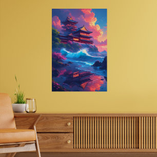 Dreamwave-Pagode am Meer Poster