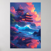 Dreamwave-Pagode am Meer Poster (Vorne)