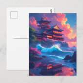 Dreamwave-Pagode am Meer Postkarte (Vorne/Hinten)
