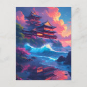 Dreamwave-Pagode am Meer Postkarte (Vorderseite)