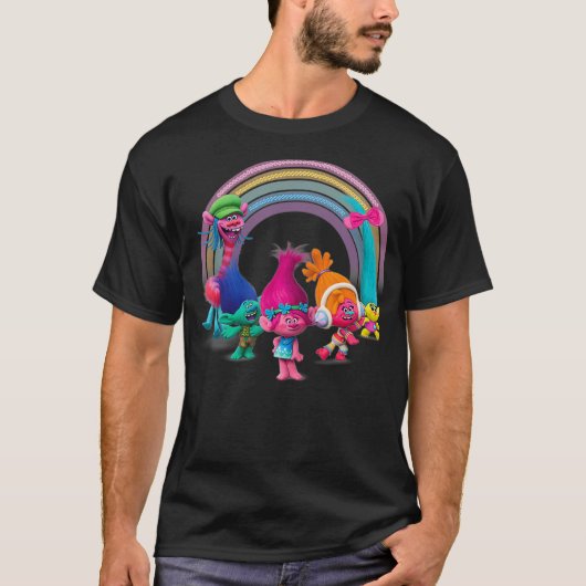 DreamWorks Trollenbogen Rainbow-Party T-Shirt (Vorderseite)
