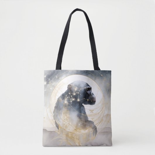 Dreamwoven Guardian Chimpanzee Tote Tasche (Vorderseite)