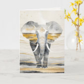 Dreamwoven Guardian Elephant Greeting Card Karte (Gelbe Blume)