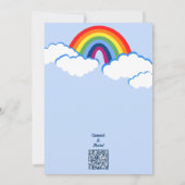 Dreamy 3. Geburtstag Rainbow Party Einladung Card (Rückseite)