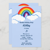 Dreamy 3. Geburtstag Rainbow Party Einladung Card (Vorne/Hinten)