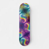 Dreamy Abstrakt Liquid Rainbow Wirbel Cosmos Stars Skateboard (Vorne)