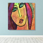 Dreamy Abstraktes digitales Portrait einer Frau Leinwanddruck (Insitu (Holzboden))