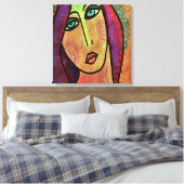 Dreamy Abstraktes digitales Portrait einer Frau Leinwanddruck (Insitu (Schlafzimmer))