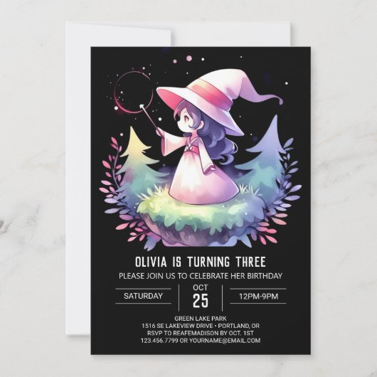 Dreamy Adorable Wizard Geburtstag Einladung (Vorderseite)