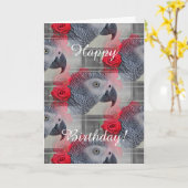 Dreamy African Gray mit Rote Rosen Karte (Gelbe Blume)