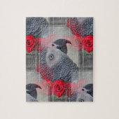 Dreamy African Gray mit Rote Rosen Puzzle (Vertikal)