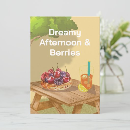 Dreamy Afternoon Invitation – Sweet Fruit & Friend Einladung (Stehend Vorderseite)