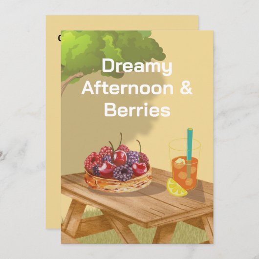 Dreamy Afternoon Invitation – Sweet Fruit & Friend Einladung (Vorne/Hinten)