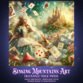 Dreamy Alice In Wonderland Castle Decoupage Seidenpapier