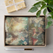 Dreamy Alice In Wonderland Castle Decoupage Seidenpapier (Geschenk)