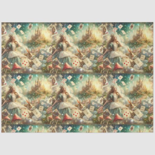 Dreamy Alice In Wonderland Castle Decoupage Seidenpapier (Vorderseite)