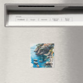 Dreamy Amalfi Küste: Design der Aquarellmalerei Magnet (In Situ (Geschirrspüler))